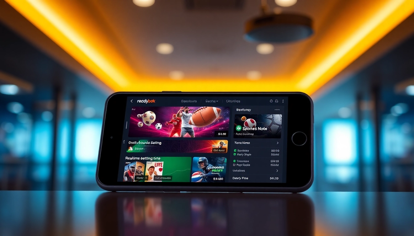 Reddybook App interface showcasing live sports betting and casino games for quick, secure access