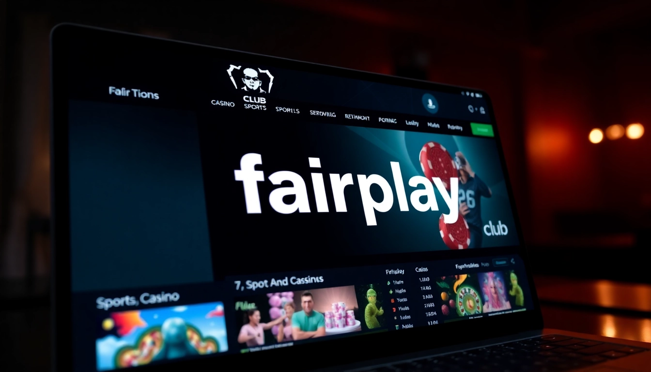 Fairplay club digital betting platform showcasing sports and casino options for online bettors in India.