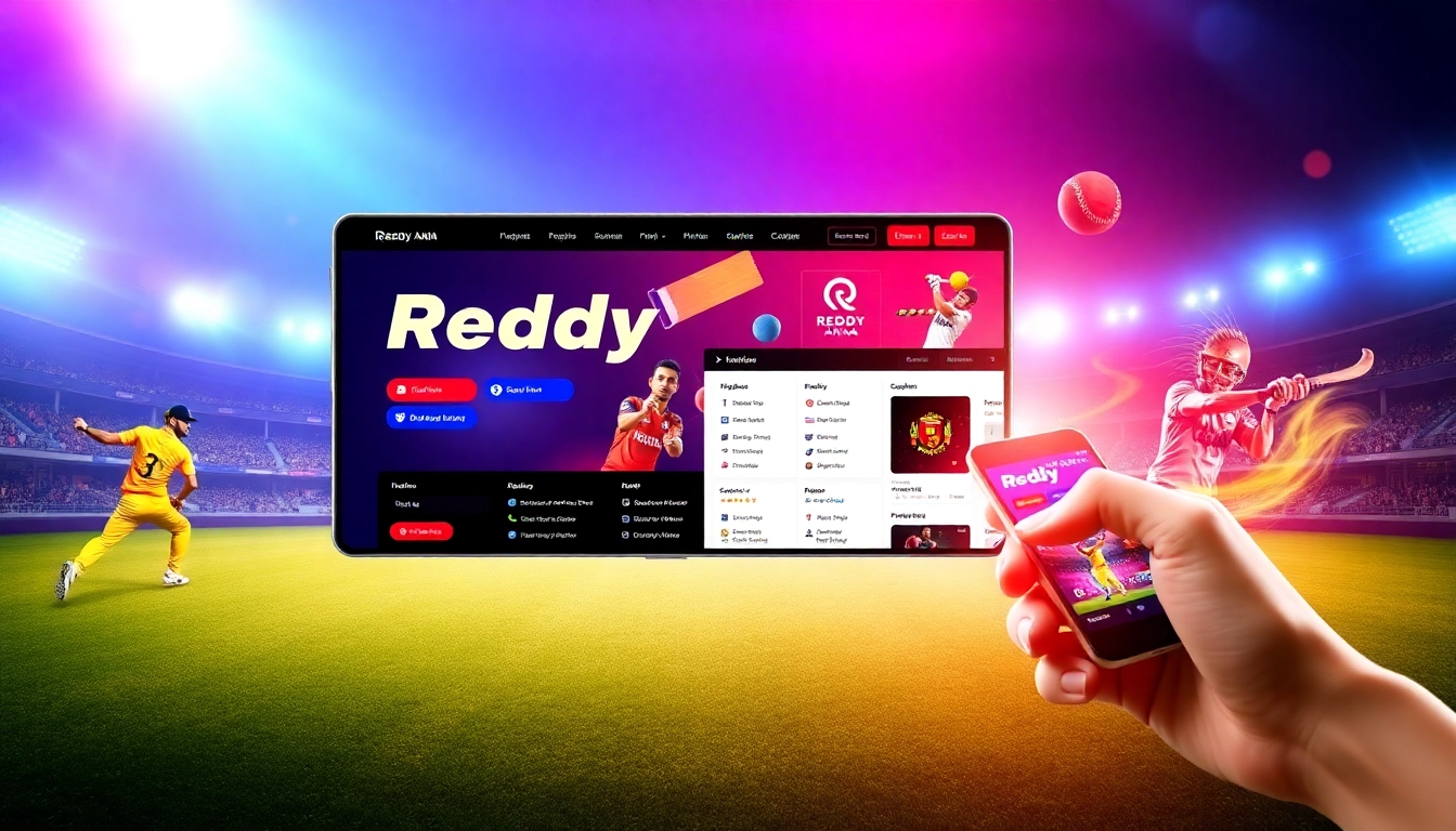 Reddy Anna platform interface displaying live cricket betting odds and a user placing a bet on mobile for an engaging experience.