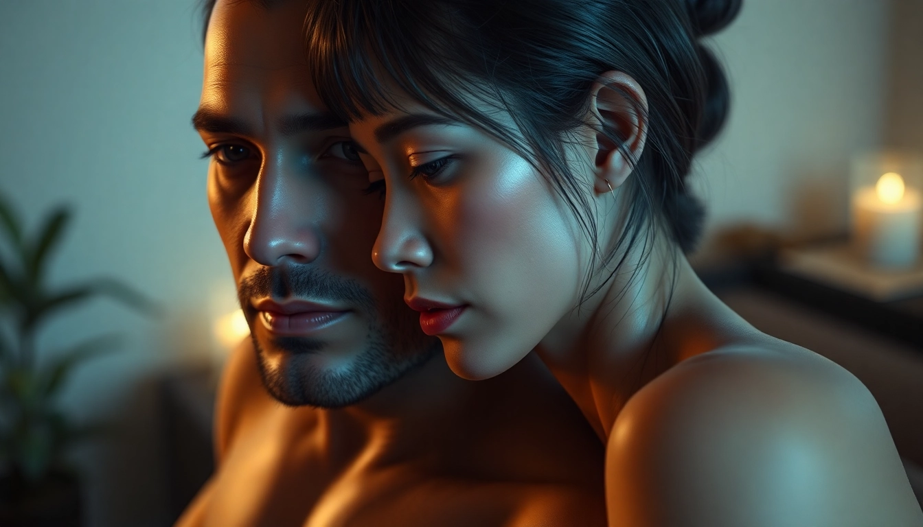 Engaging scene showcasing a hyper-realistic NSFW AI generator creating adult content with detailed characters and cinematic lighting.