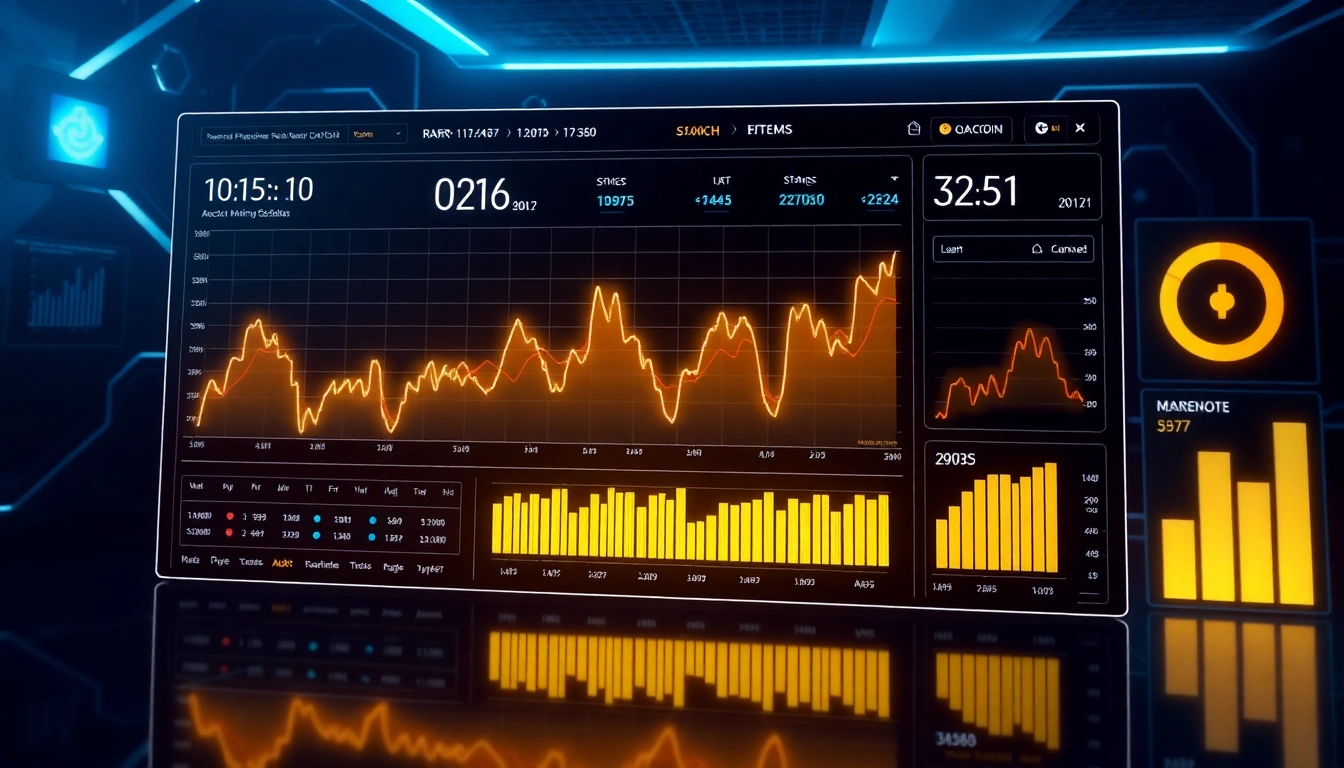 Professional analyzing aicoin market data on a high-tech digital dashboard for cryptocurrency
